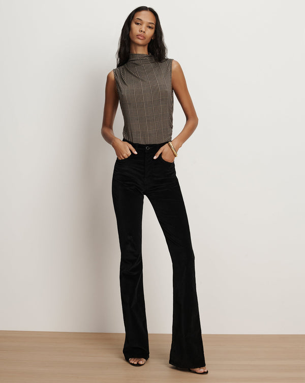 Veronica Beard Beverly Velvet Skinny-Flare Pant