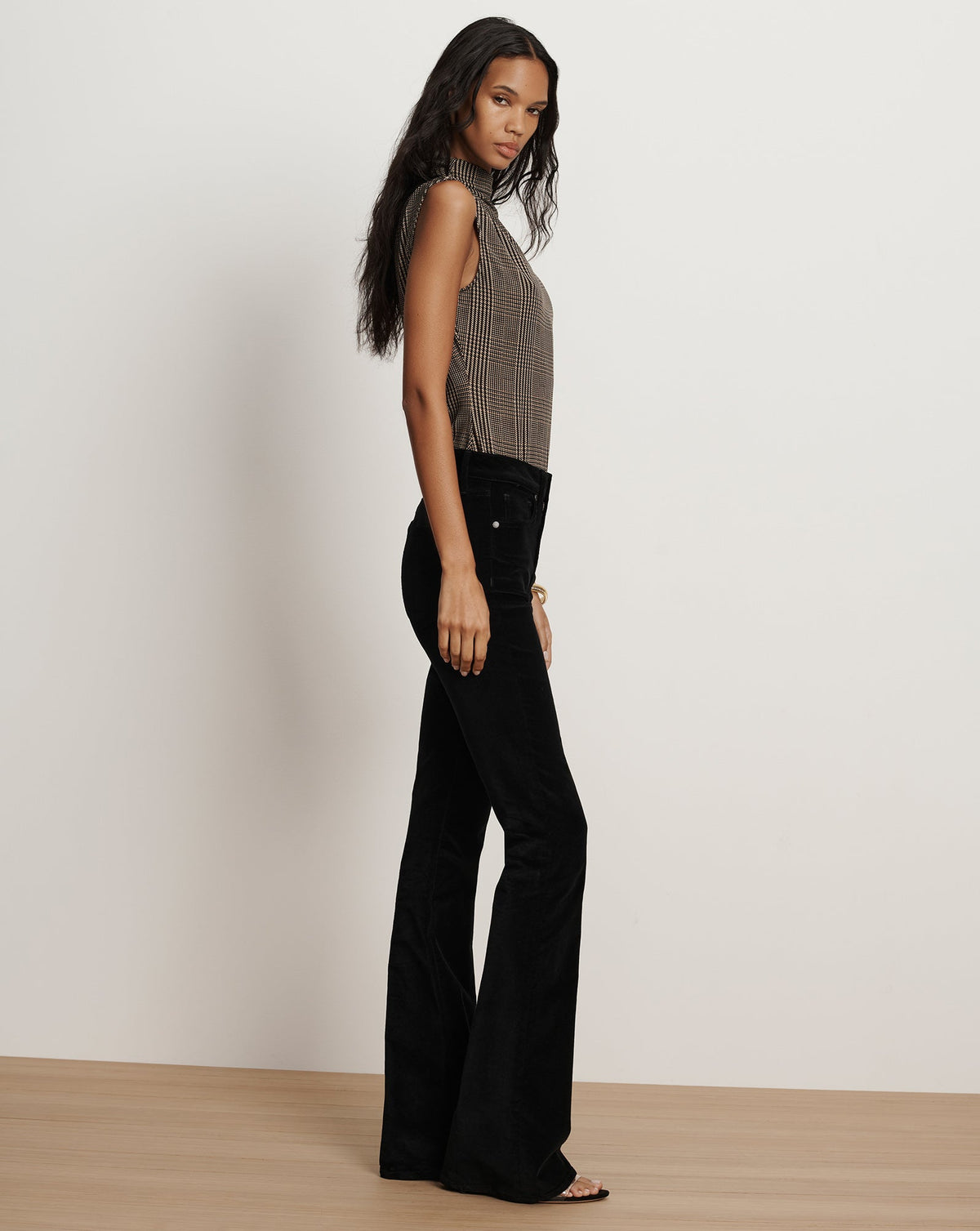 Veronica Beard Beverly Velvet Skinny-Flare Pant