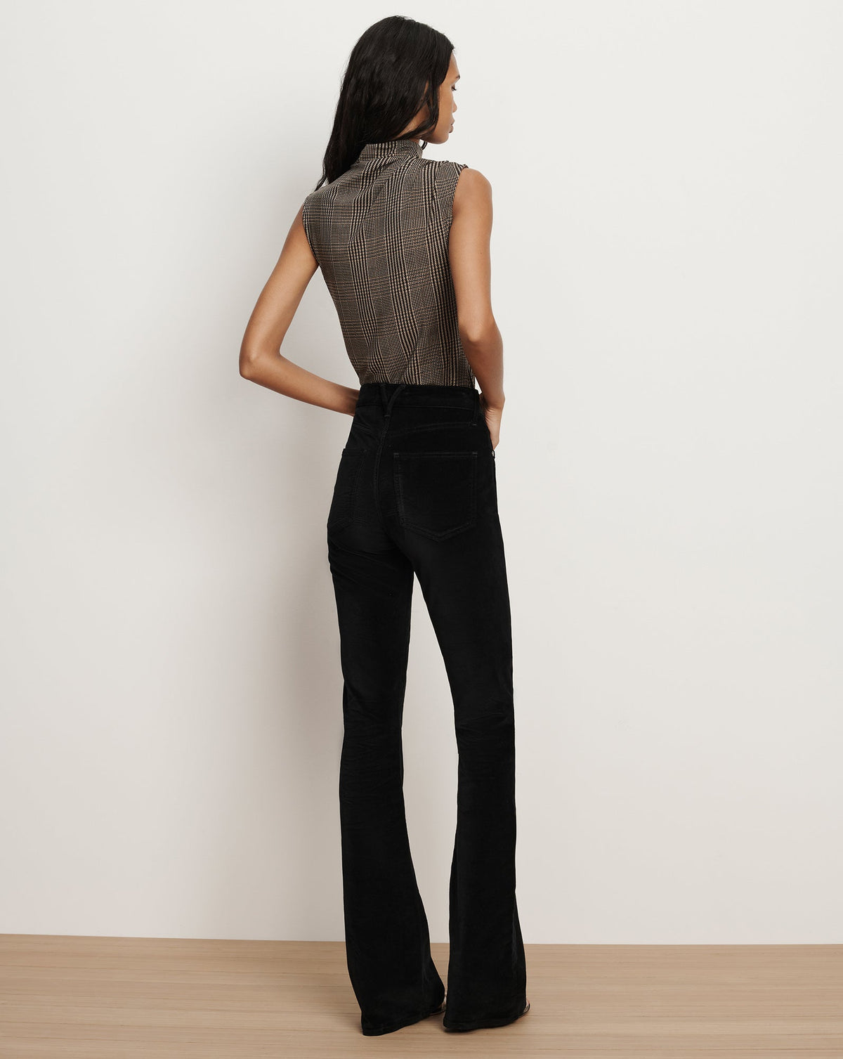 Veronica Beard Beverly Velvet Skinny-Flare Pant
