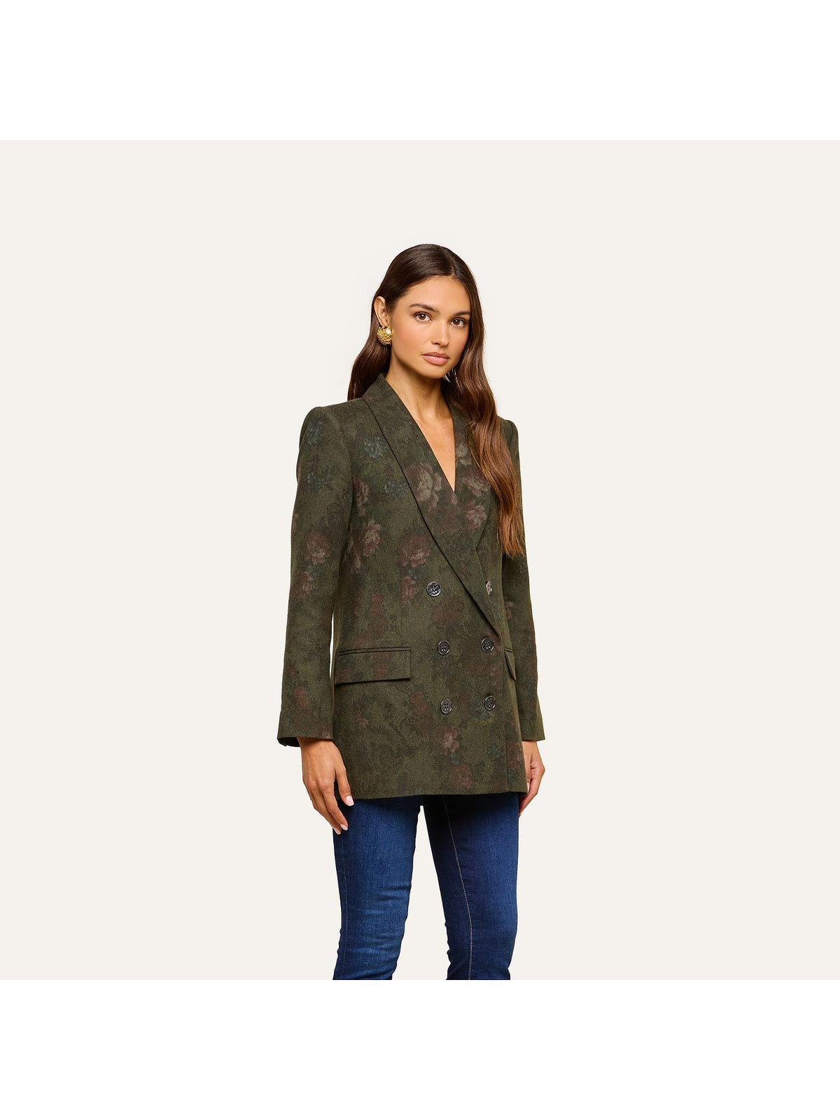 L'AGENCE Jayda Blazer Deep Forest Multi Floral
