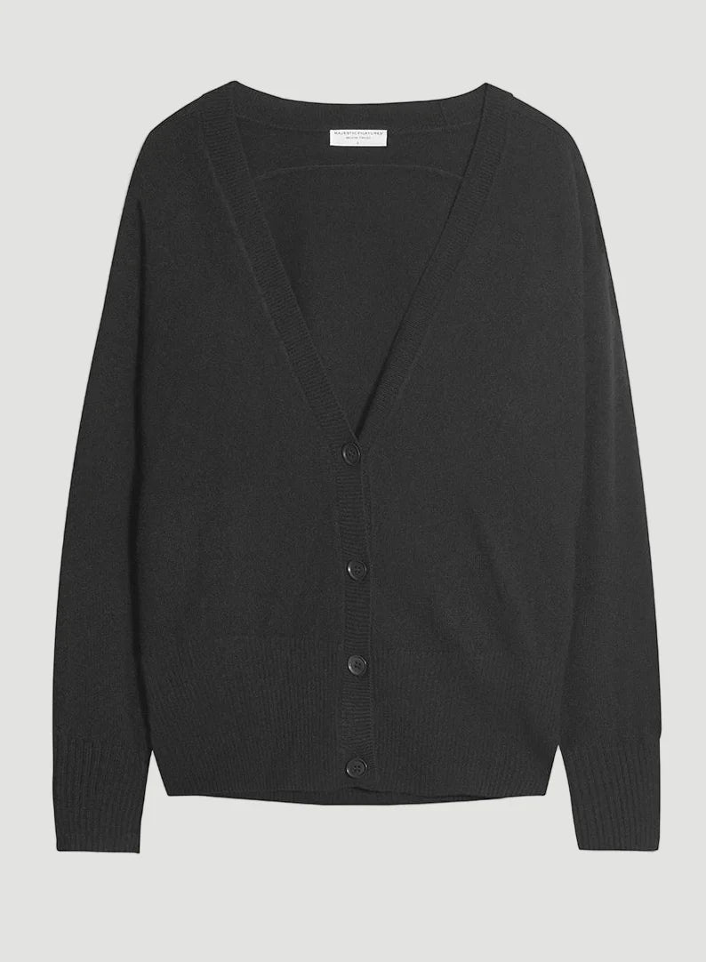 Cashmere V-Neck Cardigan - CARDIGAN - Majestic Filatures North America