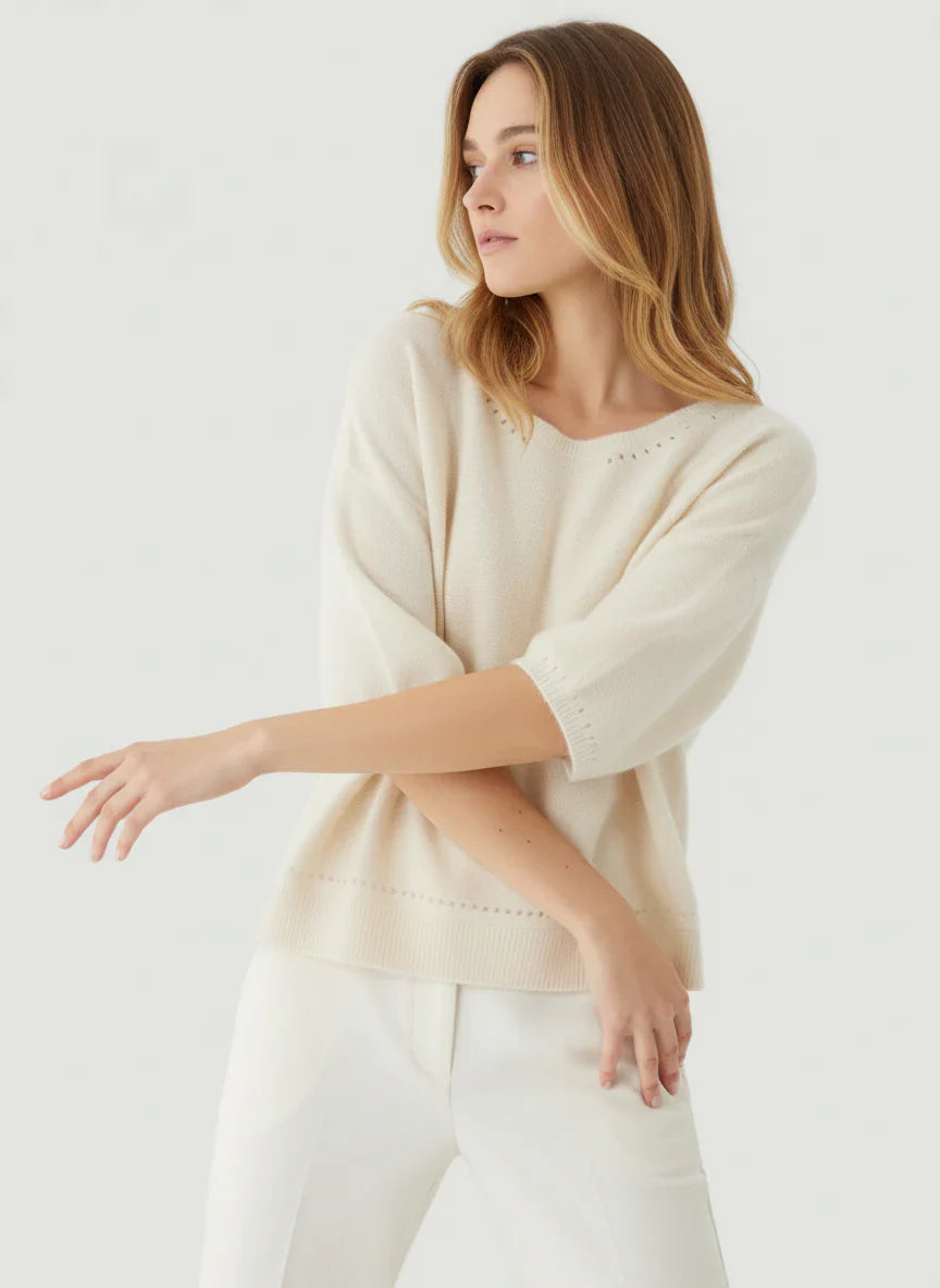 Ultra Soft Knit Elbow Sleeve Pullover - CREW ELBOW SLV - Majestic Filatures North America