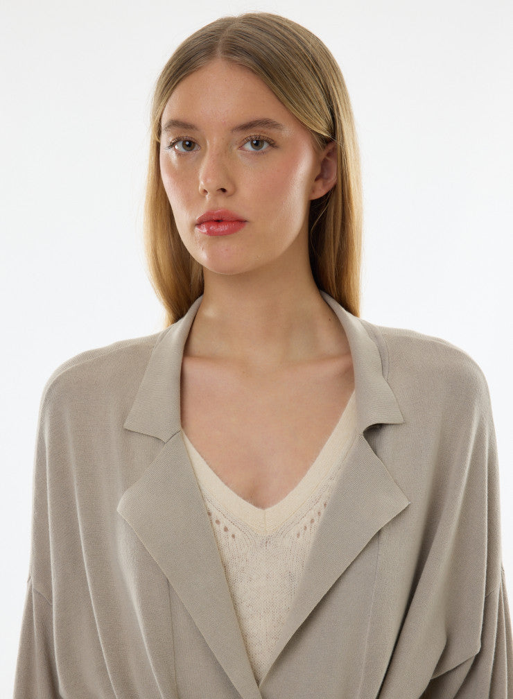 Organic Cotton Knit Stonewashed Jacket With Self Tie - JACKET - Majestic Filatures North America