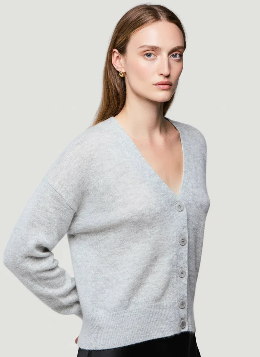 Cashmere Silk V-Neck Cardigan - CARDIGAN - Majestic Filatures North America