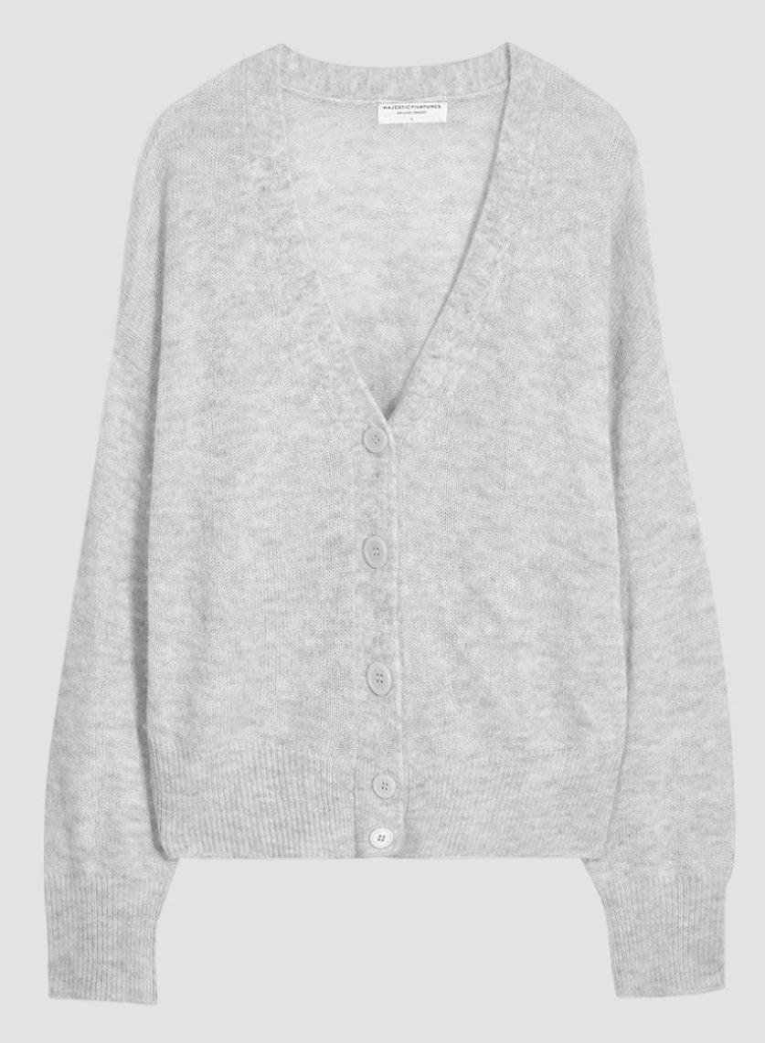 Cashmere Silk V-Neck Cardigan - CARDIGAN - Majestic Filatures North America