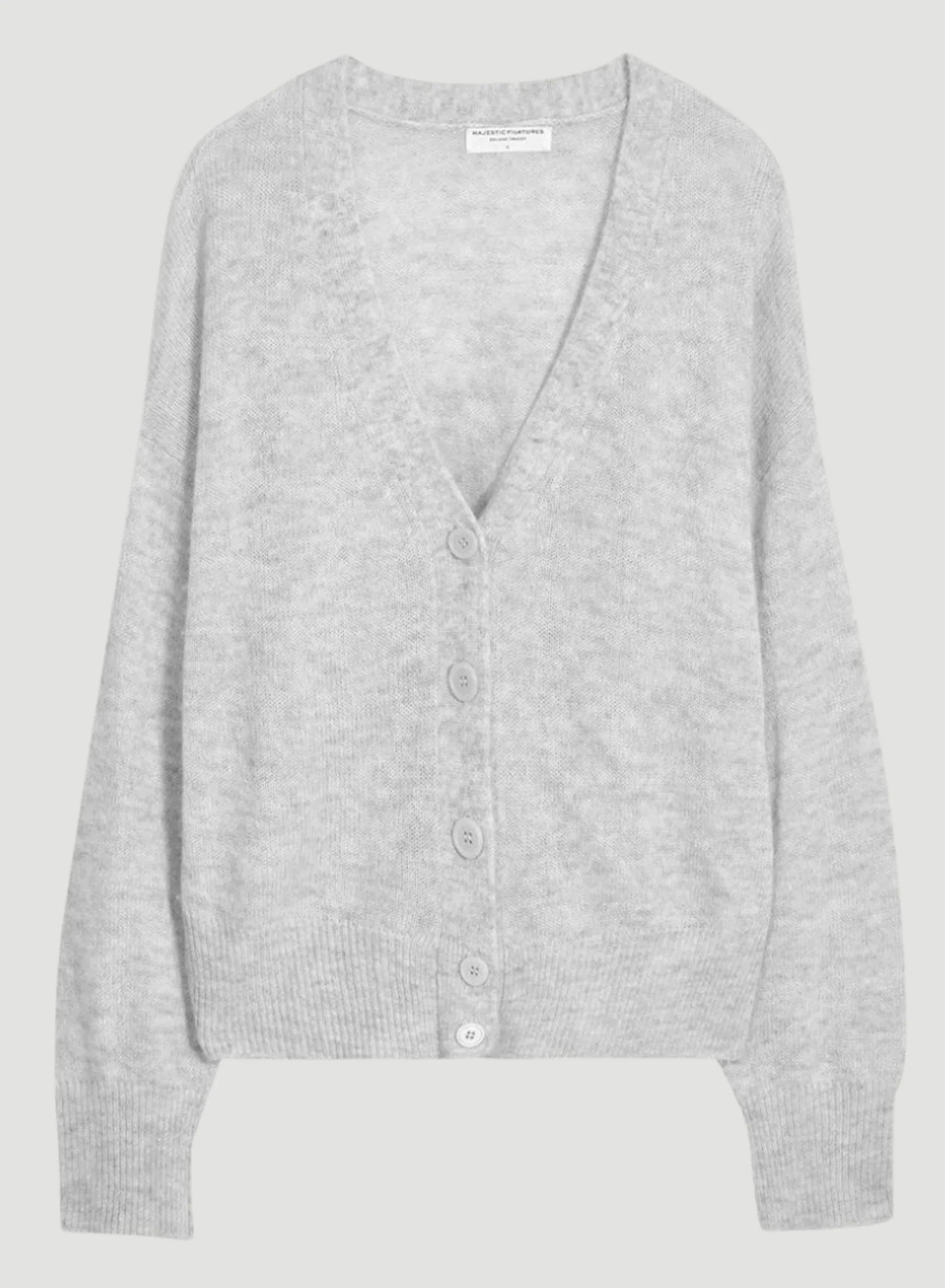 Cashmere Silk V-Neck Cardigan - CARDIGAN - Majestic Filatures North America