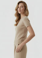 Cashmere Silk Mesh Short Sleeve Crewneck - CREWNECK S/S - Majestic Filatures North America