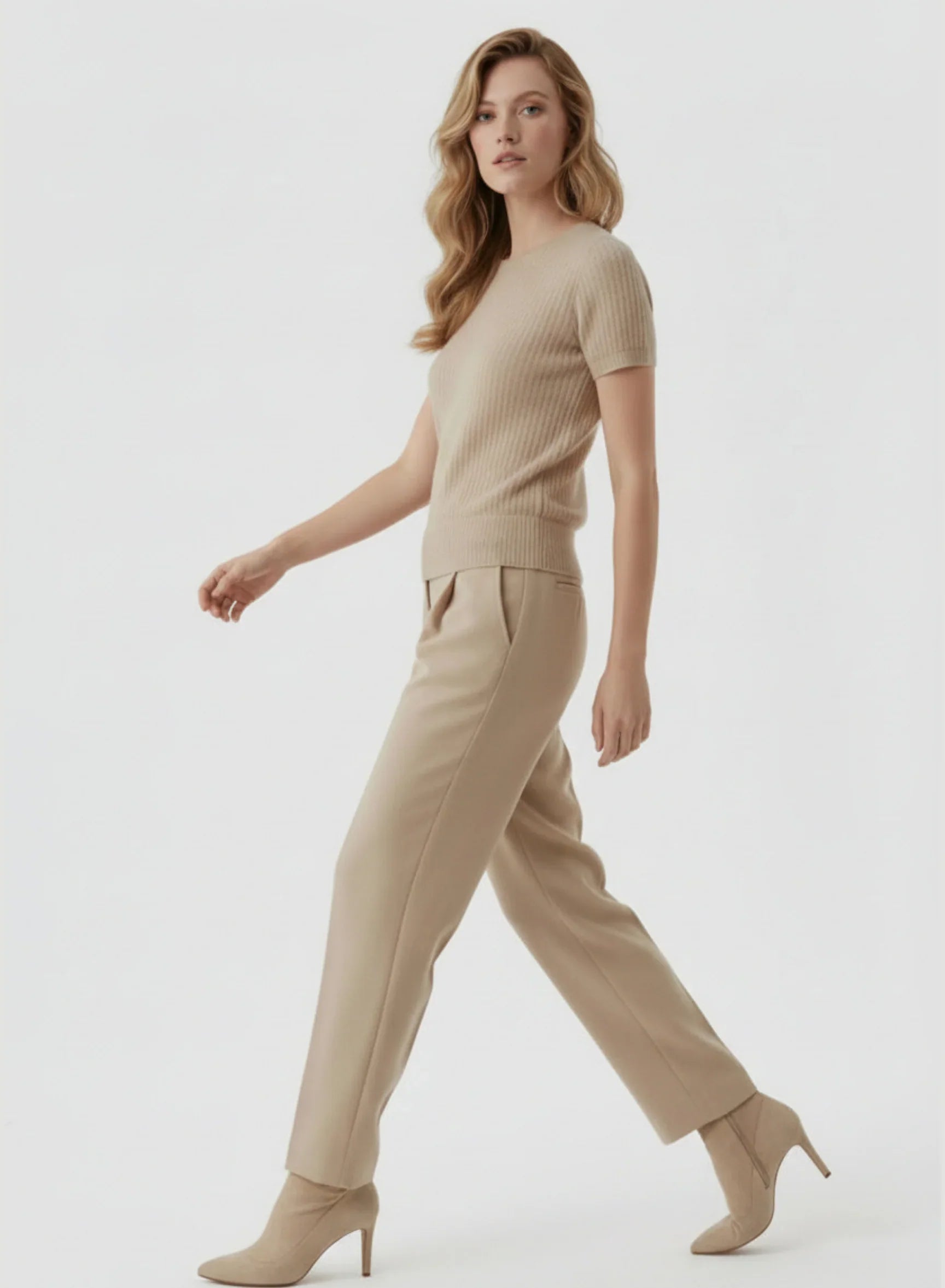 Cashmere Silk Mesh Short Sleeve Crewneck - CREWNECK S/S - Majestic Filatures North America