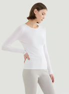 Merino Silk Micro Rib Long Sleeve Knit Crewneck - CREWNECK L/S - Majestic Filatures North America