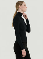 Merino Silk Micro Rib Long Sleeve Knit Mock Neck - MOCK NECK L/S - Majestic Filatures North America