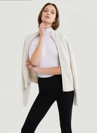 Merino Silk Micro Rib Elbow Sleeve Mock Neck - CREWNECK L/S - Majestic Filatures North America