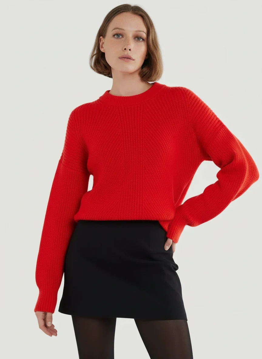 Merino Rib Knit Long Sleeve Sweater - CREWNECK L/S - Majestic Filatures North America