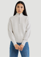 Merino Rib Knit Long Sleeve Half Zip Sweater - CREWNECK L/S - Majestic Filatures North America