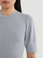 Merino Micro Rib Knit Elbow Sleeve Sleeve Sweater - MOCK NECK ELBOW SLEEVE - Majestic Filatures North America