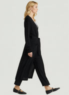 Silk Viscose Long Sleeve Cardigan Duster With Tie - CARDIGAN - Majestic Filatures North America