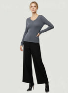 Merino Superfine Rib Knit Long Sleeve Crewneck T-Shirt - CREWNECK L/S - Majestic Filatures North America