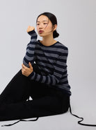 Merino Superfine Rib Knit Stripe Long Sleeve Crewneck T-Shirt - CREWNECK L/S - Majestic Filatures North America