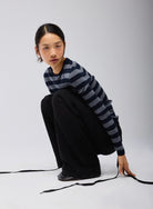 Merino Superfine Rib Knit Stripe Long Sleeve Crewneck T-Shirt - CREWNECK L/S - Majestic Filatures North America