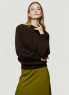 Brushed Cashmere Long Sleeve Crewneck Sweater - HOODIE - Majestic Filatures North America