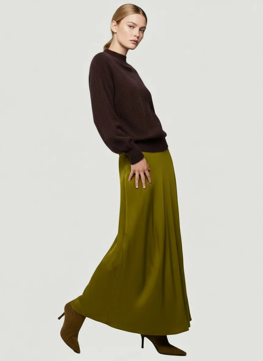 Brushed Cashmere Long Sleeve Crewneck Sweater - HOODIE - Majestic Filatures North America