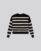 Merino Fox Striped Rib Long Sleeve Knit Boatneck - CREW ELBOW SLV - Majestic Filatures North America