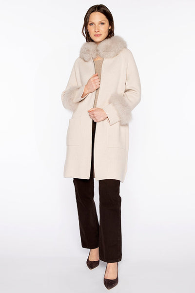FUR TRIM ZIP CARDIGAN – Frances Kahn
