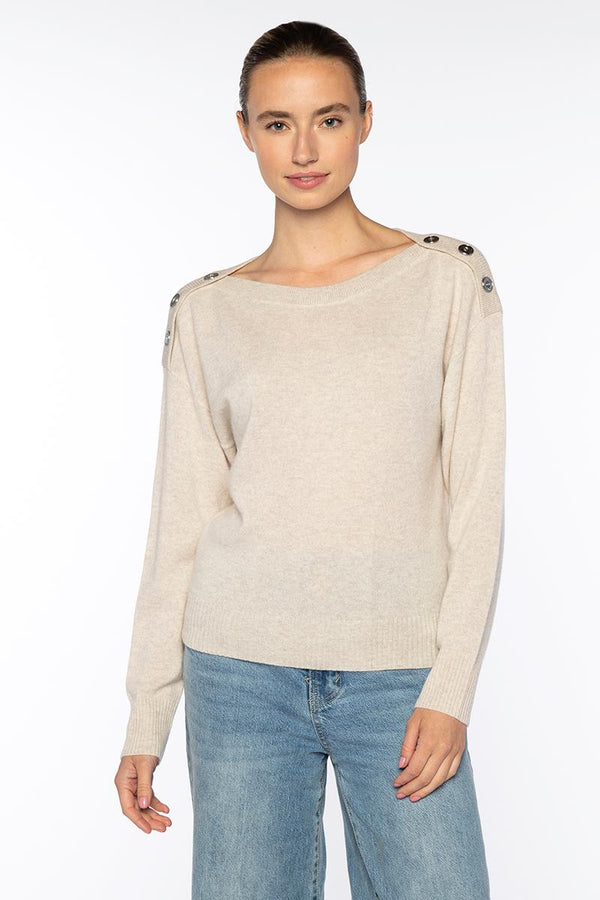 BUTTONED SHOULDER PULLOVER