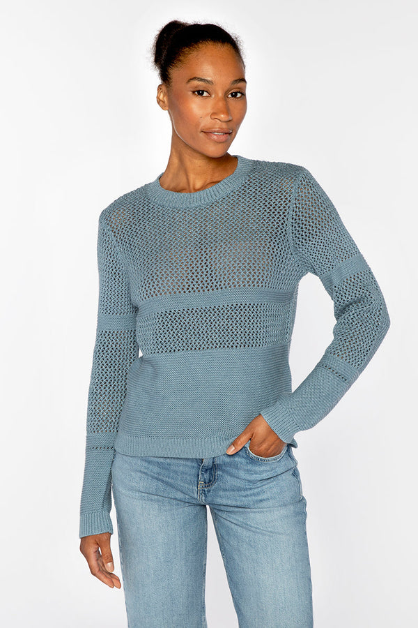 MIXED STITCH LUREX CREW