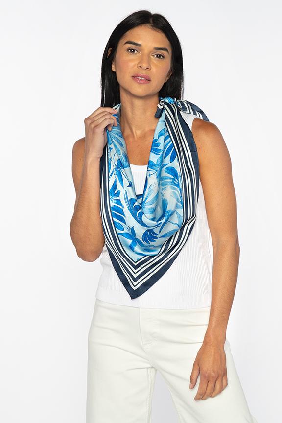 Tropical Floral Square Scarf Kinross Cashmere