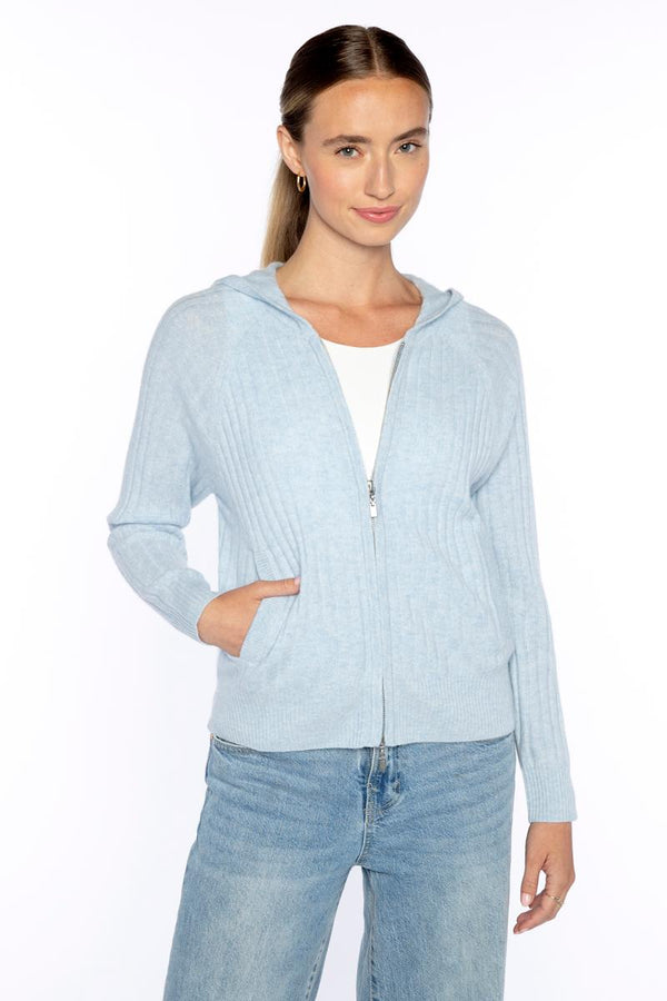 RAGLAN RIB ZIP HOODIE