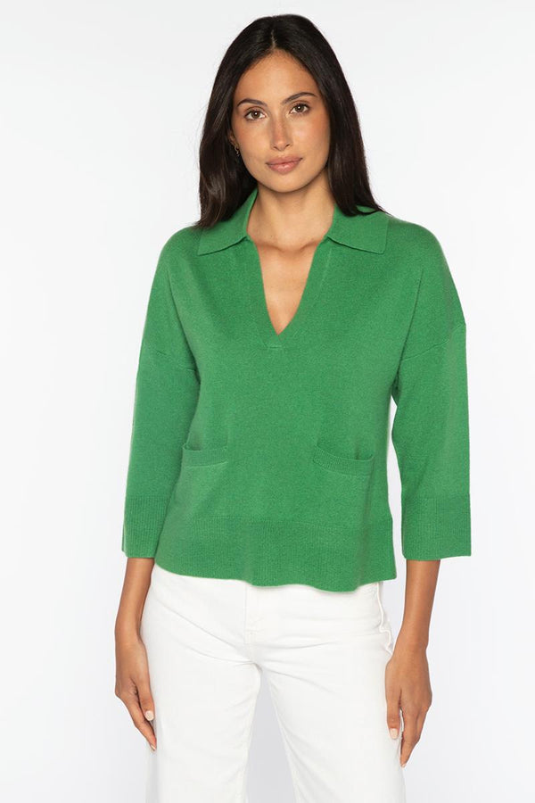 3/4 SLEEVE SPLIT NECK POLO