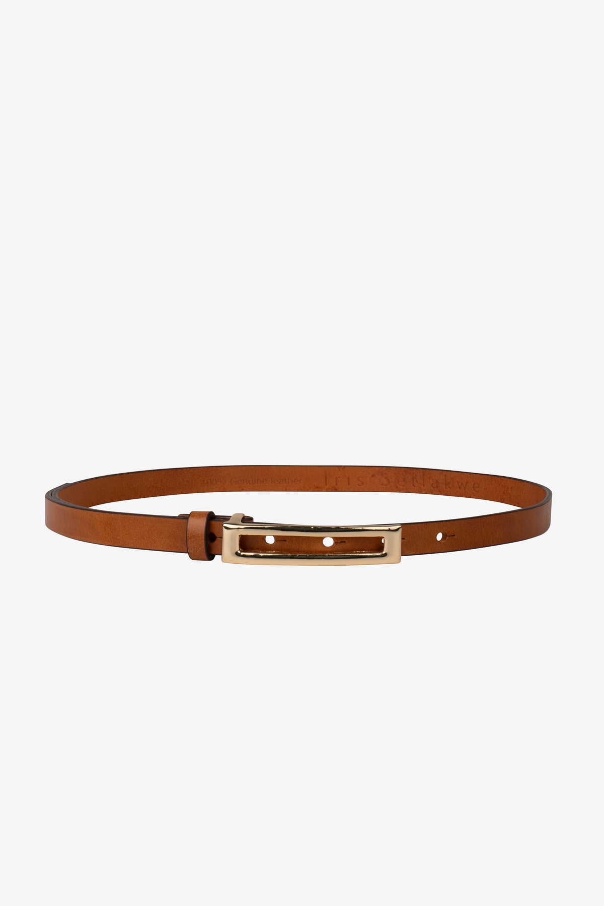 RECTANGULAR BUCKLE THIN LEATHER BELT INSIGHTER Belts for Women Waist Skinny 0.93 main image 3