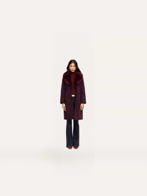 L'AGENCE Laney Jacquard Coat Deep Sangria