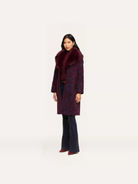 L'AGENCE Laney Jacquard Coat Deep Sangria