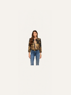 L'AGENCE Lian Tapestry Jacket Multi Scenic Tapestry Print