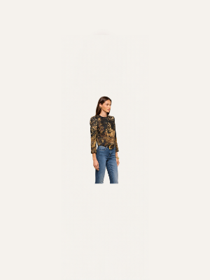 L'AGENCE Lian Tapestry Jacket Multi Scenic Tapestry Print