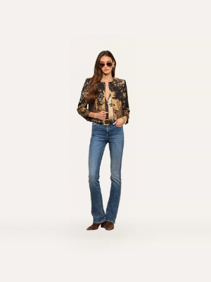 L'AGENCE Lian Tapestry Jacket Multi Scenic Tapestry Print