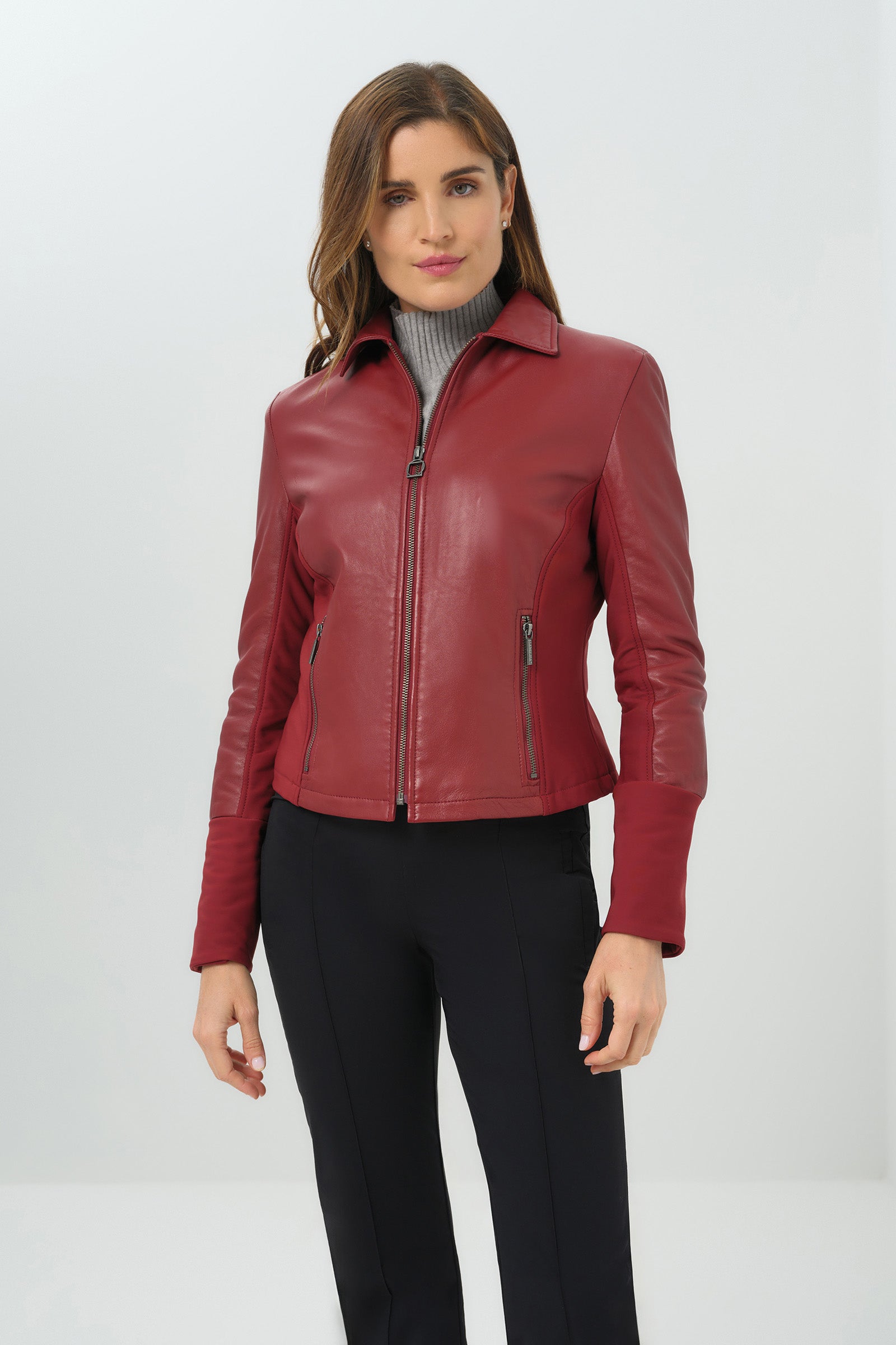 Dill Leather Jacket With Fleece Lined Panels – Frances Kahn