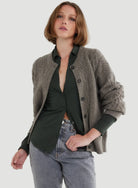 Novelty Wool Long Sleeve Cable Crewneck Cardigan - CARDIGAN - Majestic Filatures North America