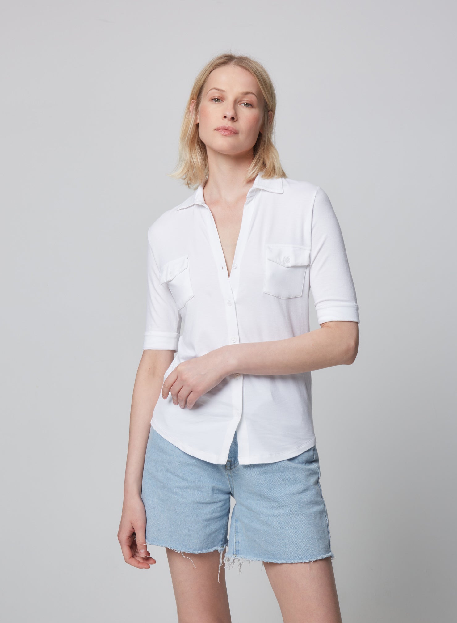 Soft Touch Elbow Sleeve Pocket Shirt - SHIRT - Majestic Filatures North America