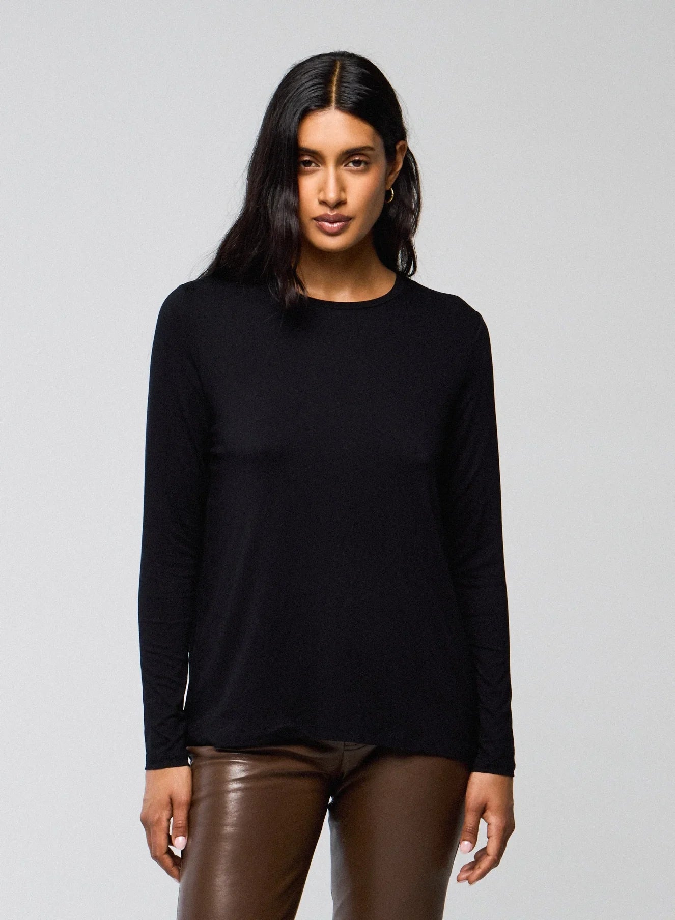 Soft Touch Long Sleeve Crewneck With Back Pleat - CREW L/S - Majestic Filatures North America
