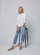 Soft Touch Relaxed 3/4 Sleeve Boatneck T-Shirt - BOATNECK 3/4 SLV - Majestic Filatures North America