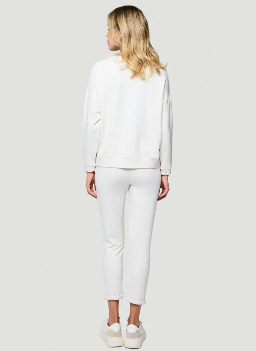 French Terry Semi Relaxed Long Sleeve Crewneck - CREWNECK L/S - Majestic Filatures North America