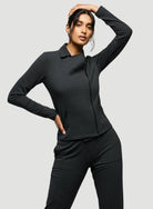 French Terry Brushed Fleece Moto Jacket - JACKET - Majestic Filatures North America