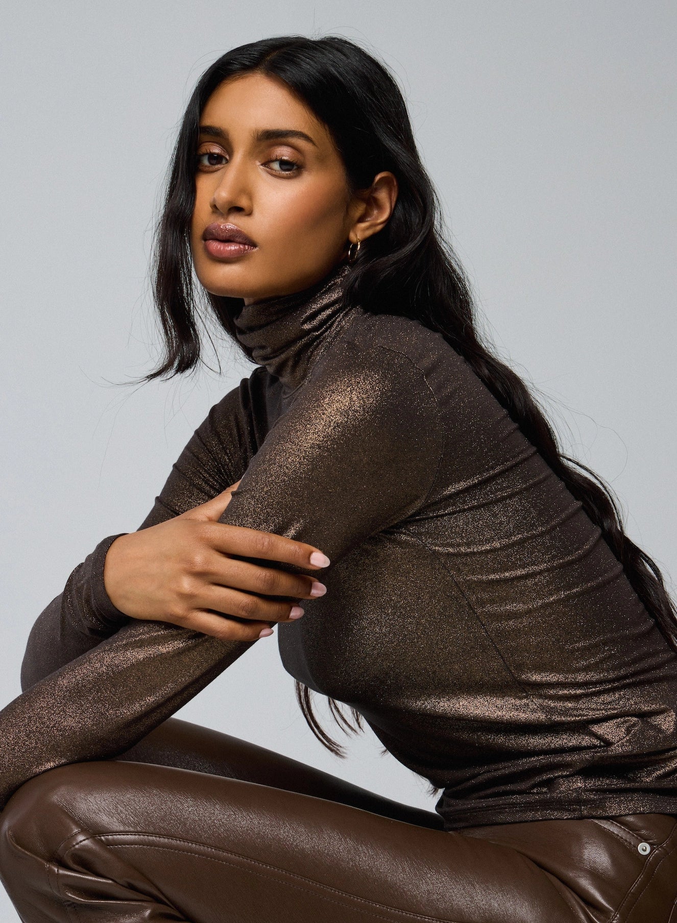 Soft Touch Metallic Long Sleeve Turtleneck - TURTLENECK L/S - Majestic Filatures North America