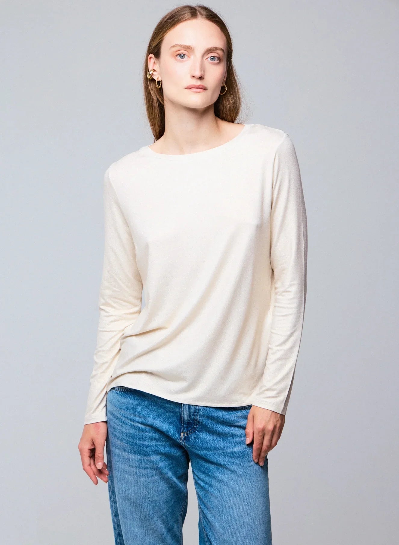 Soft Touch Metallic Long Sleeve Crewneck - TURTLENECK L/S - Majestic Filatures North America