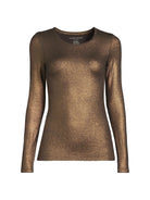 Soft Touch Metallic Long Sleeve Crewneck - TURTLENECK L/S - Majestic Filatures North America