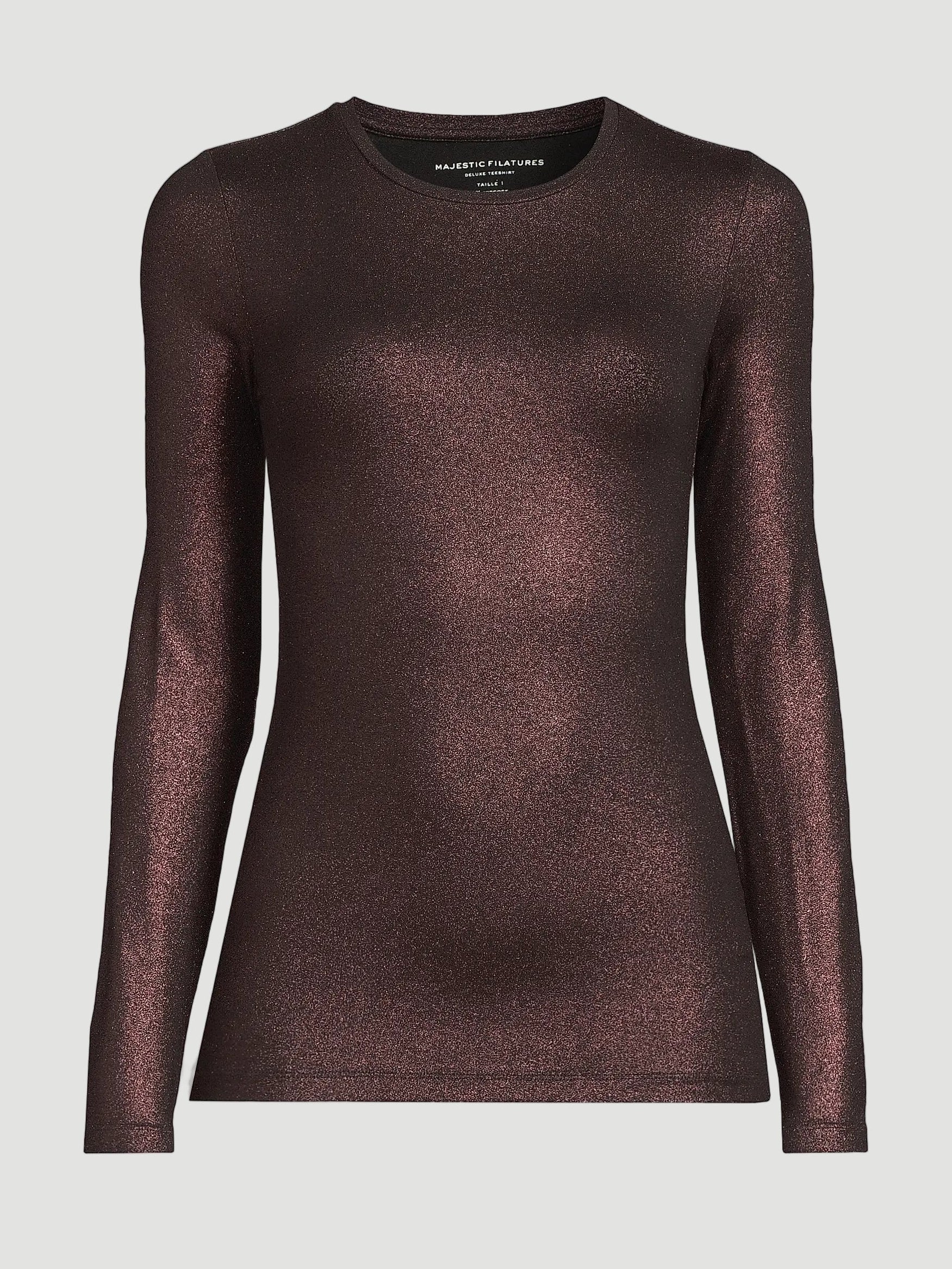 Soft Touch Metallic Long Sleeve Crewneck - CREWNECK L/S - Majestic Filatures North America