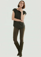 Lyocell Wool Cap Sleeve Boatneck Tank - TANK - Majestic Filatures North America