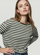 Deluxe Cotton Stripe Long Sleeve Crewneck T-Shirt - CREW L/S - Majestic Filatures North America